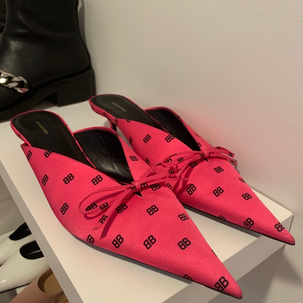 Balenciaga Knife Heeled Mule Slides Pumps